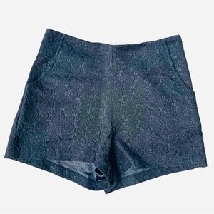Alya Black Jacquard Lace Dress Shorts Side Zip Size S Chic Y2K